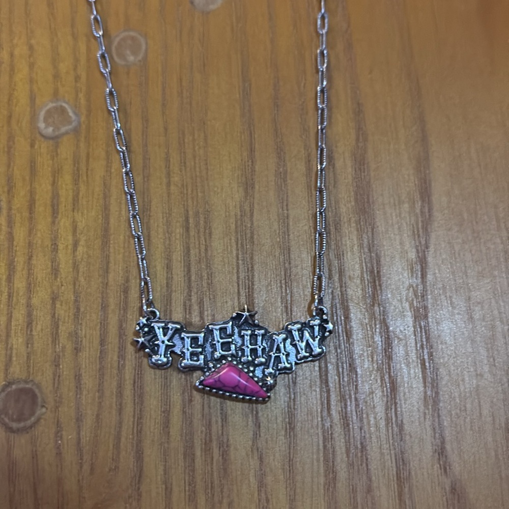 Yeehaw pink necklace